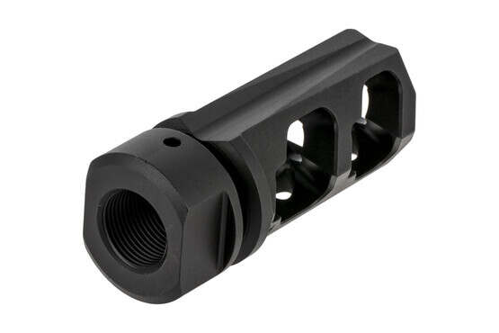 Fortis CONTROL 5.56 muzzle brake is pre-drilled for permament pin-and-weld installation on 14.5" barrels.